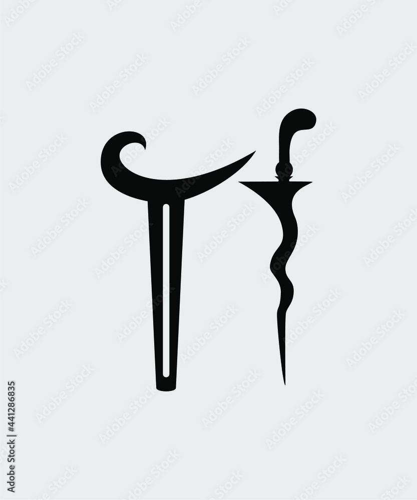 Keris icon vector design Keris icon vector design