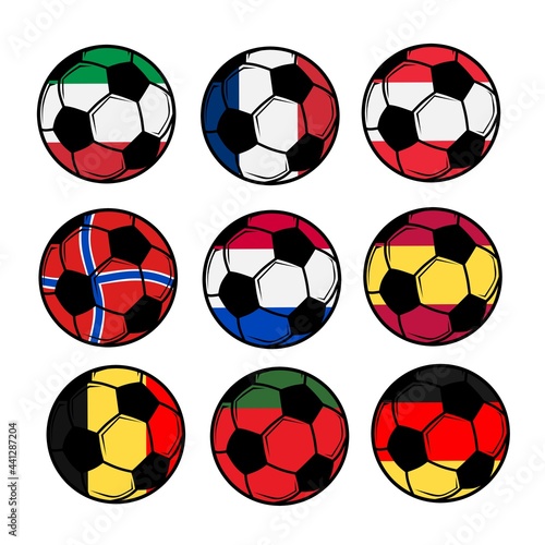 Illustration Vector Graphic a Set of Country Flag Ball Perfect for Banner Poster Apparel Design etc.