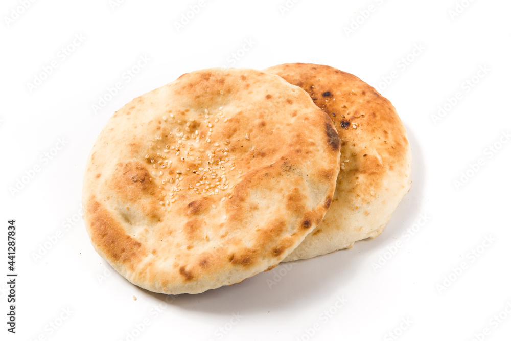 Chinese style baked roll isolated on white background Chinese style baked roll isolated on white background