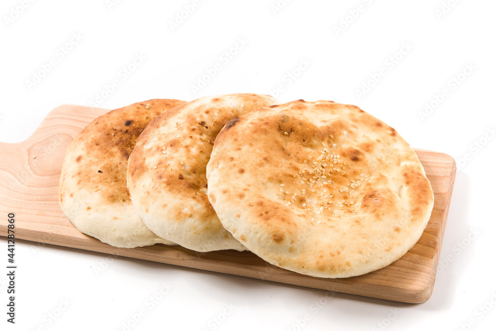 Chinese style baked roll isolated on white background