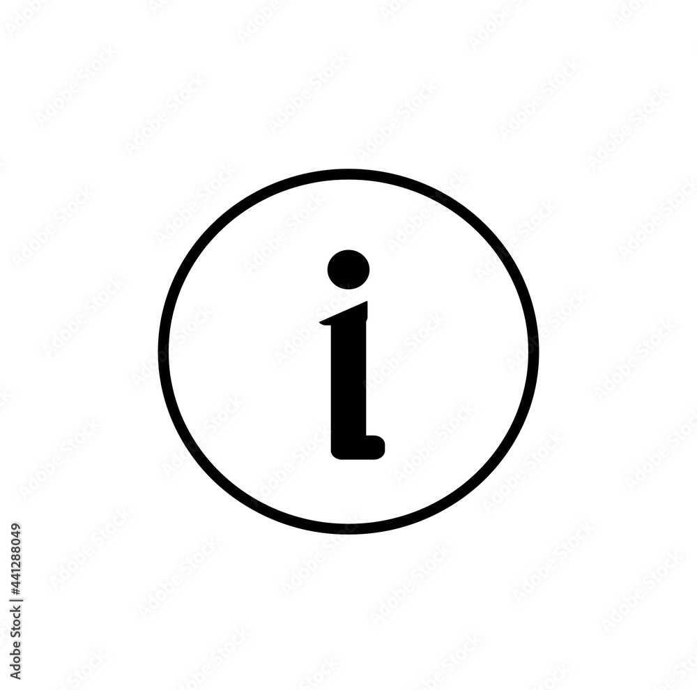 The information sign icon is isolated on a white background. The information sign icon is isolated on a white background.