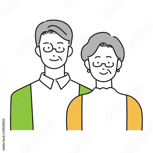 シニアの夫婦のイラスト