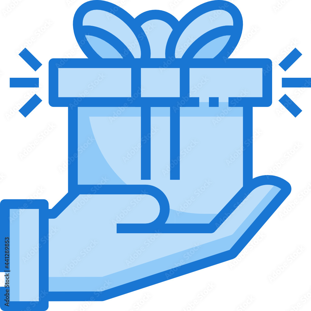 gift blue line icon gift blue line icon