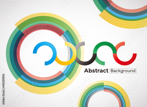 abstract vector background with colorful gradient circles, olympic color concept. photo