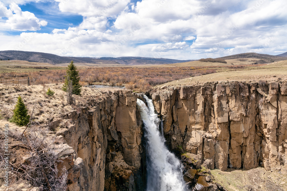 Waterfall in mountain scenery in Colorado