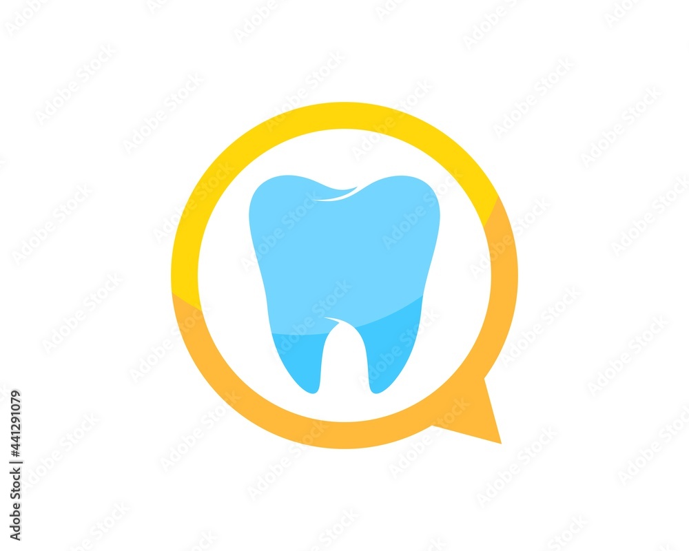 Simple bubble chat with healthy tooth inside