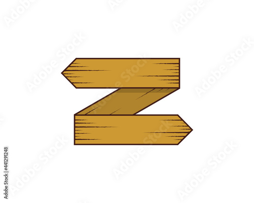 Z Letter from wooden arrow direction logo