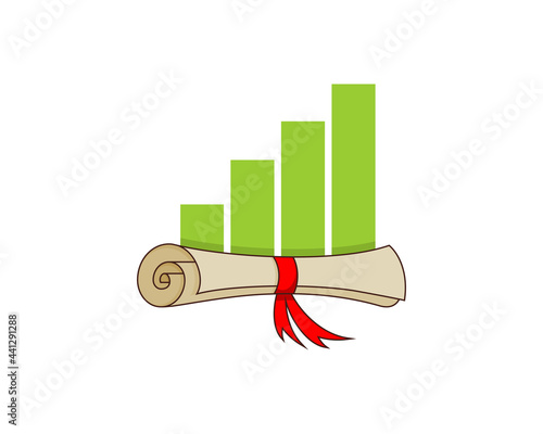 Chart growth up on the graduation scroll