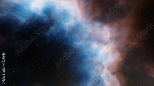 Fototapeta Naklejka Na Ścianę i Meble -  Space background with nebula and stars, nebula in deep space 3d render
