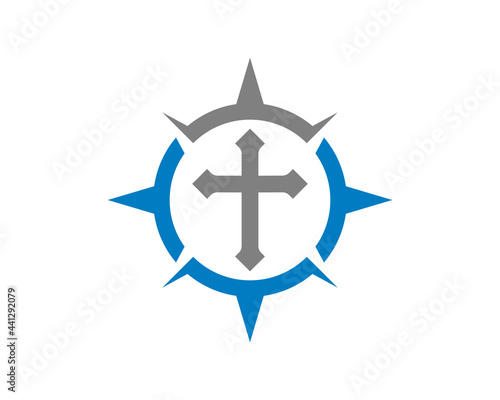Christian cross inside the compass