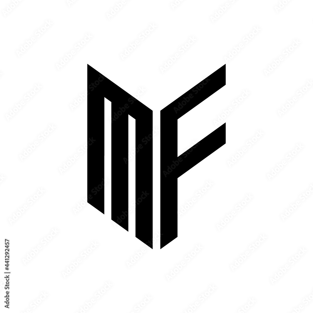 initial letters monogram logo black MF initial letters monogram logo black MF
