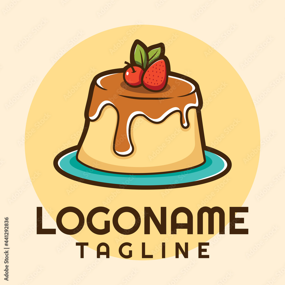 pudding logo, Bakery logo template, Suitable for restaurant and shop. pudding logo, Bakery logo template, Suitable for restaurant and shop.
