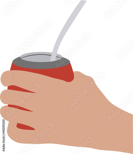 Mano sosteniendo un mate. Costumbres argentinas