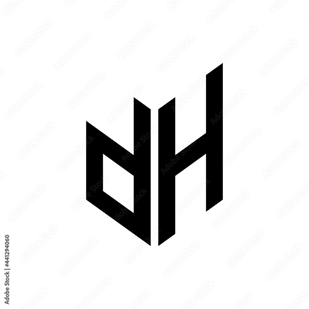 initial letters monogram logo black DH initial letters monogram logo black DH