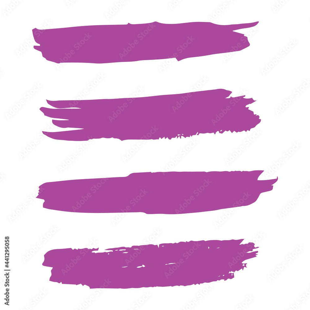 Obraz premium Purple Brushes Chinese. Lavender Ink Collection. Violet Stroke Freehand. Brushstroke Distress. Watercolor Chinese. Paint Splatter. Paintbrush Square. Grungy Handwritten.