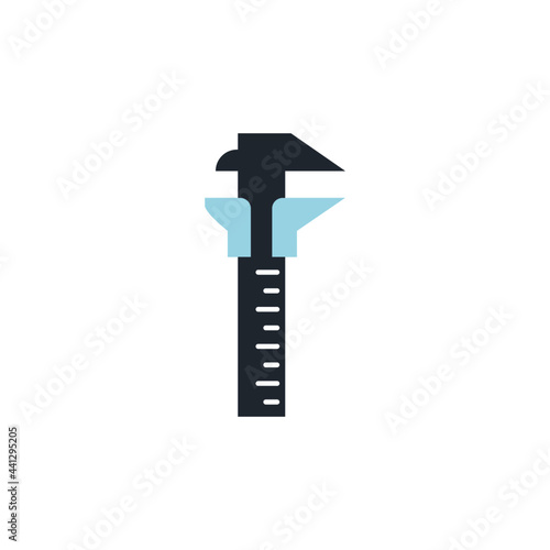 Caliper,  vernier icon in color icon, isolated on white background 