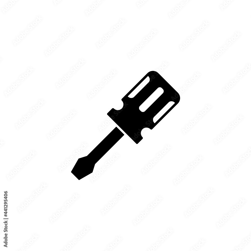 screwdriver icon in solid black flat shape glyph icon, isolated on white background screwdriver icon in solid black flat shape glyph icon, isolated on white background