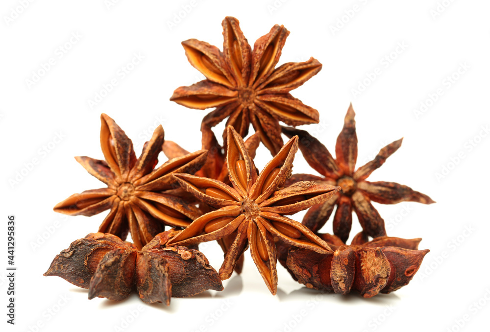 star anise on white background star anise on white background