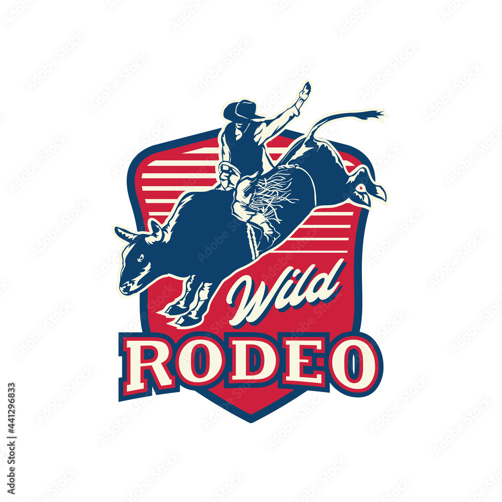Bull Rodeo vector illustration logo design, perfect for rodeo