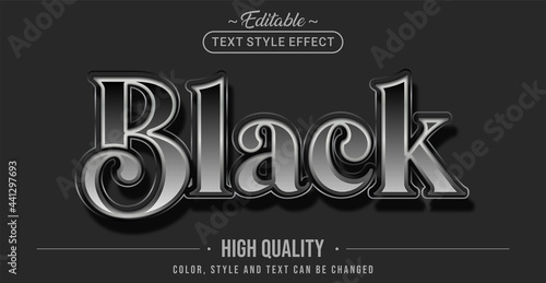 Editable text style effect - Elegant Black text style theme.