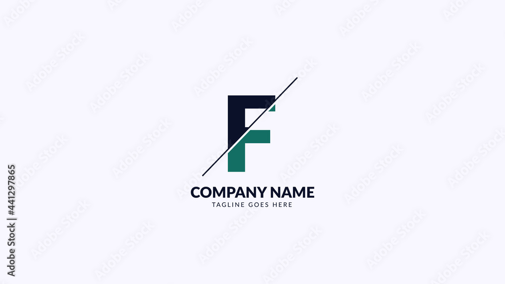letter F sliced professional corporate and finance logo vector design