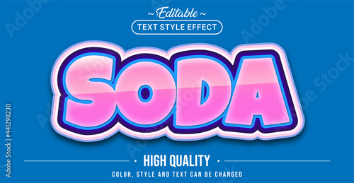 Editable text style effect - Soda text style theme. Graphic Design Element.