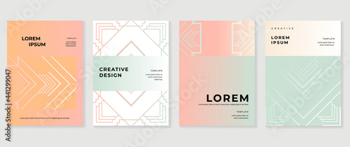 Creative cover design vector set. Watercolor book cover design, Abstract art design with colorful watercolor background. Can be use for poster, wall arts, magazine, brochure , banner and website.