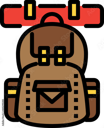 backpack color outline icon