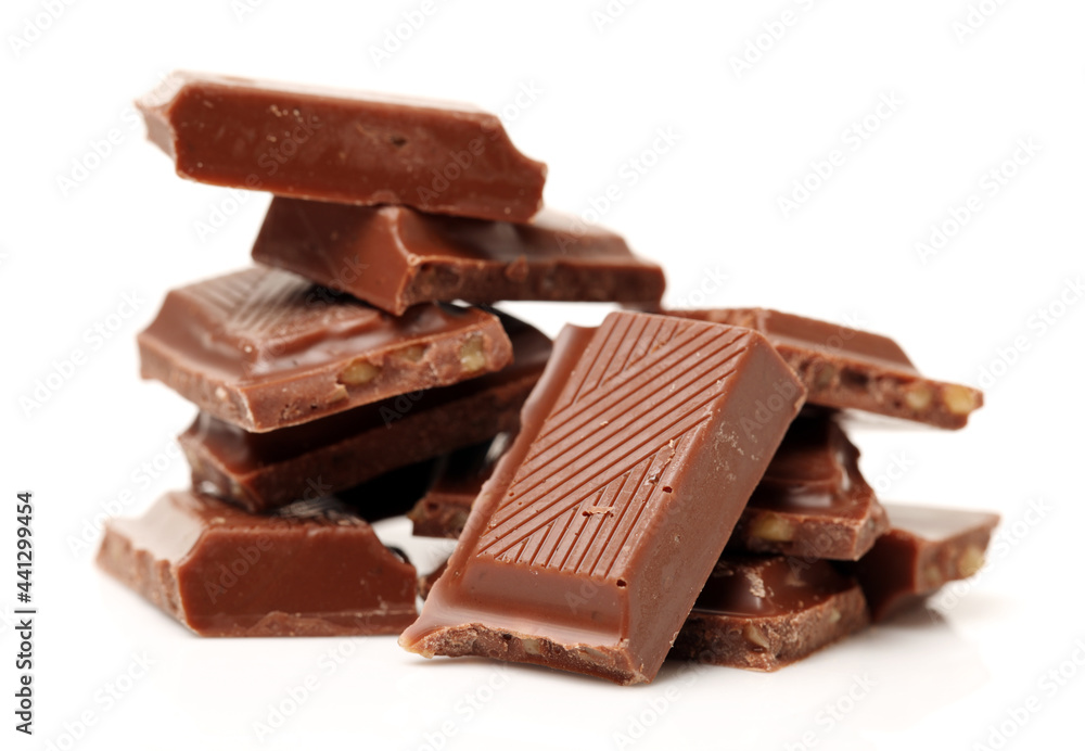 stack of chocolate on white background stack of chocolate on white background