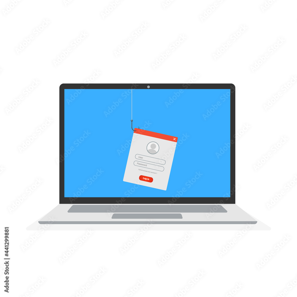 Data phishing hacking online scam concept Fishing by user data Data phishing hacking online scam concept Fishing by user data