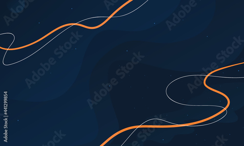 Geometric shapes of dark blue colors in memphis design style