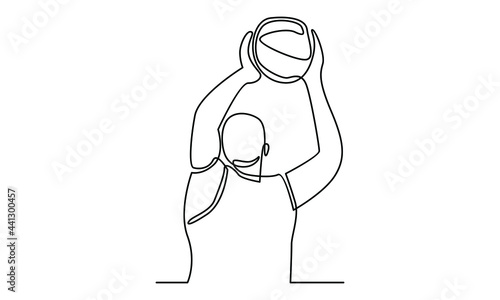 Continue line of basketball player vector illustration