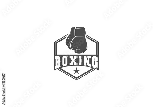 boxing logo. Boxing sport vector in white background