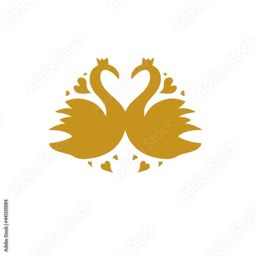 Swan logo simple vector illustration design