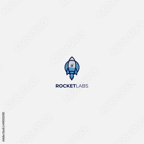 atom rocket modern logo design