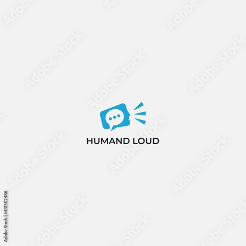 loud comment logo talking modern human