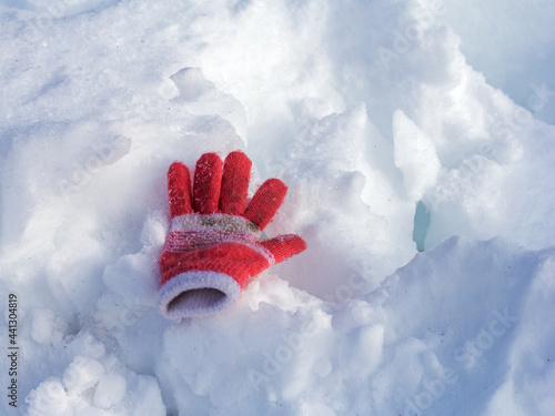 Winter season, a snow-covered recreation center in the snow captivity of nature, early frosty morning, sparkling snow, quirks of shapes on the snow.
