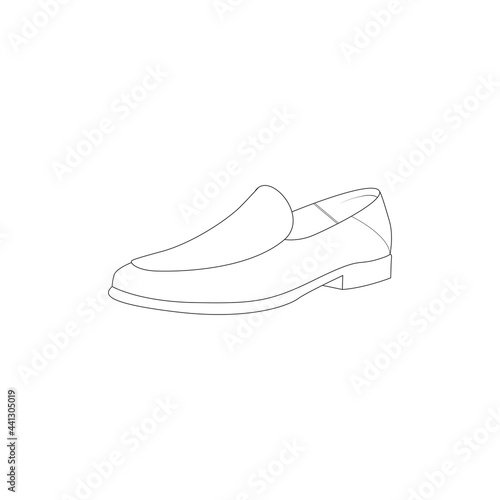 Loafers shoes drawing vector,Loafers shoes in a sketch style, Loafers shoes trainers template outline, vector Illustration.