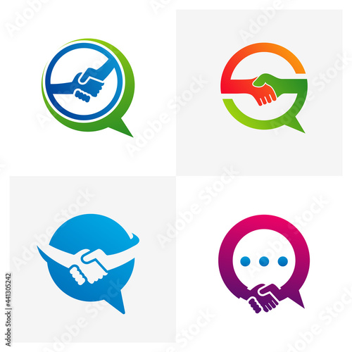 Set of Chat Deal logo vector template, Creative Deal logo design concepts