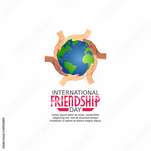 vector graphic of international friendship day good for international friendship day celebration. flat design. flyer design.flat illustration.