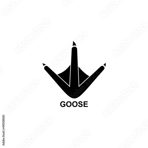 goose footprint icon set vector sign symbol