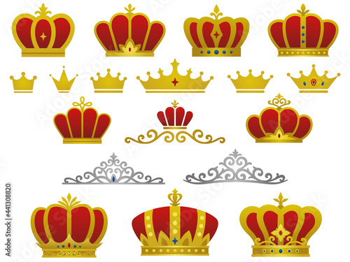 赤い王冠のアイコンセット