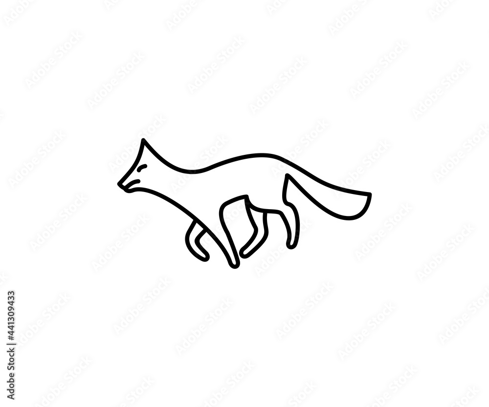 Minimalist, line art fox logo design vector illustration Minimalist, line art fox logo design vector illustration