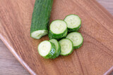 Cucumber on cutting board
