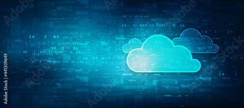 Cloud computing background. Cloud storage, Social network. Mobile app, interface design. UI Design, web cover banner.