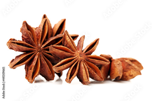 star anise on white background