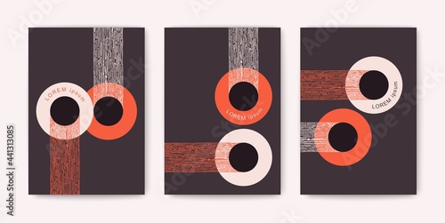 Creative minimalistic posters. Contemporary geometric abstract art. Vector templates