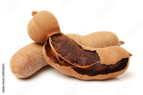 Tamarind on white background