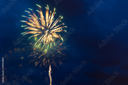 Fireworks in the night sky. Independence Day  4th of July  Fourth of July or New Year