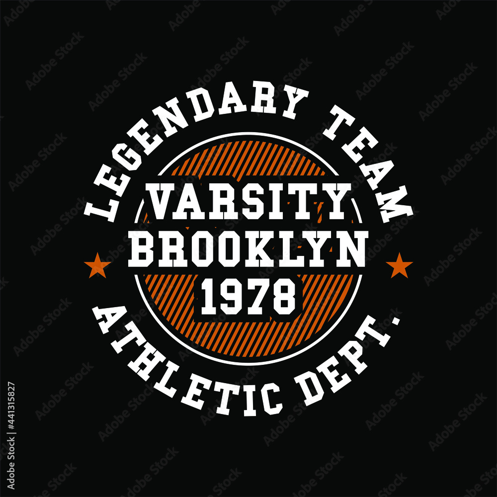 Varsity Brooklyn Legendary team Typography Design
